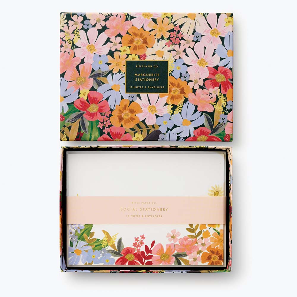 Set de 12 tarjetas para notas Marguerite - Rifle Paper co.