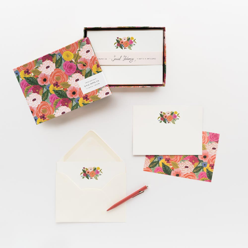 Juego de 12 Tarjetas y Sobres Juliet Rose