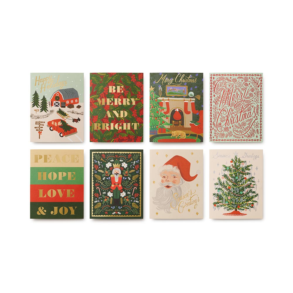 Box of 16 Christmas cards - Holiday Wishes - Rifle Paper