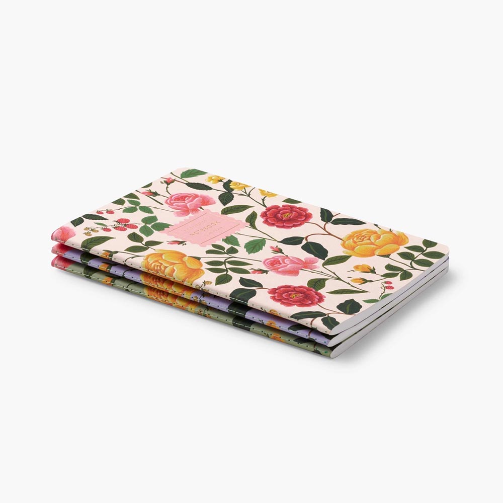 Pack 3 libretas cosidas Roses - Rifle Paper