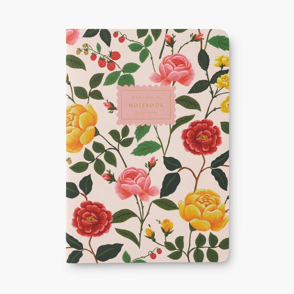 Pack of 3 Roses stitched notebooks - Rifle Paper