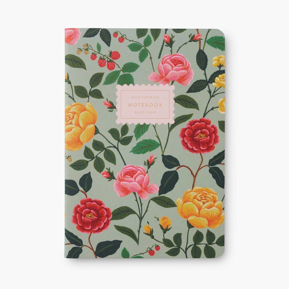 Pack 3 libretas cosidas Roses - Rifle Paper