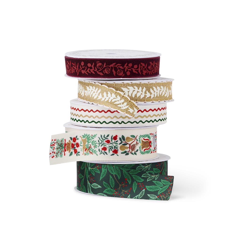 Set 5 bobines de cintes de Nadal Willowberry - Rifle Paper Co
