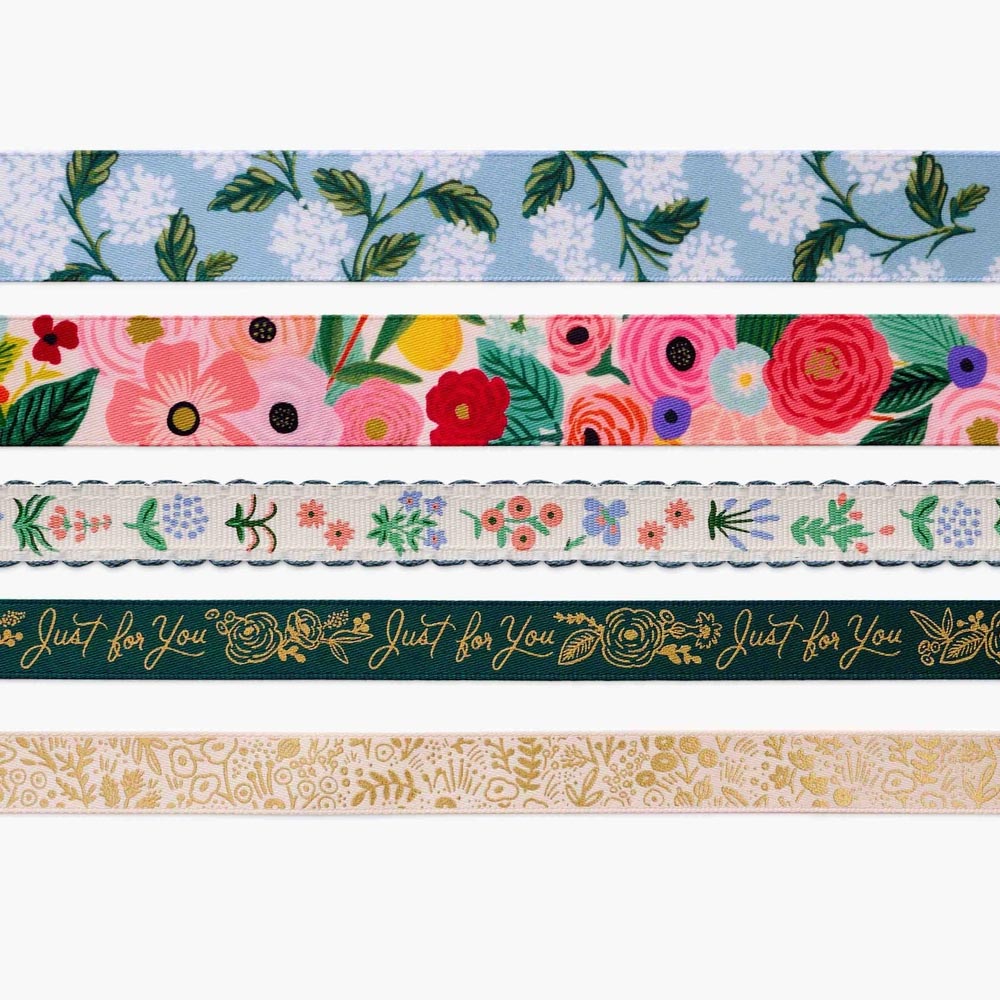 Set of 5 Garden Party Gift Ribbons - Rifle Paper