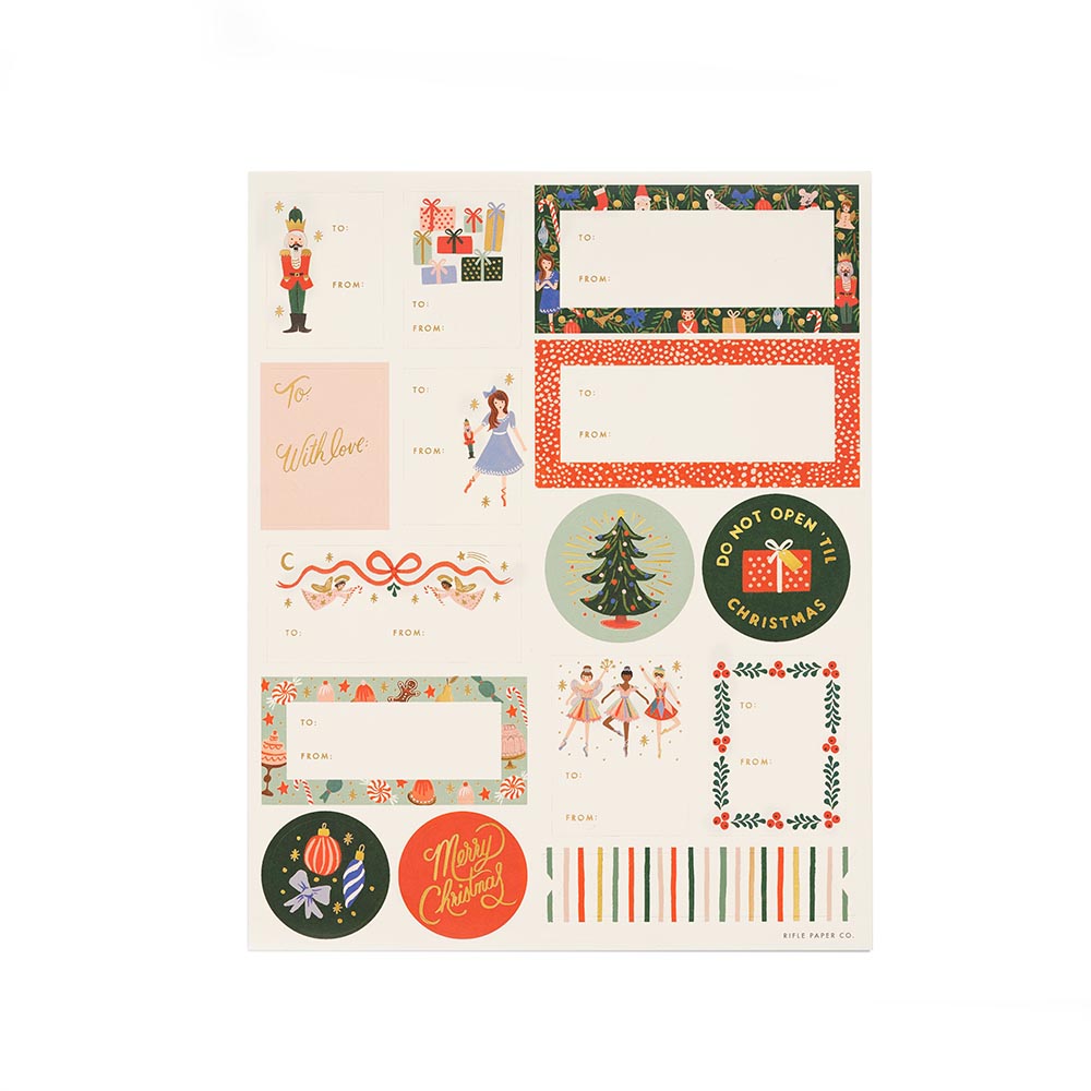 Set de 3 Hojas de Stickers de Navidad Nutcracker - Rifle Paper Co