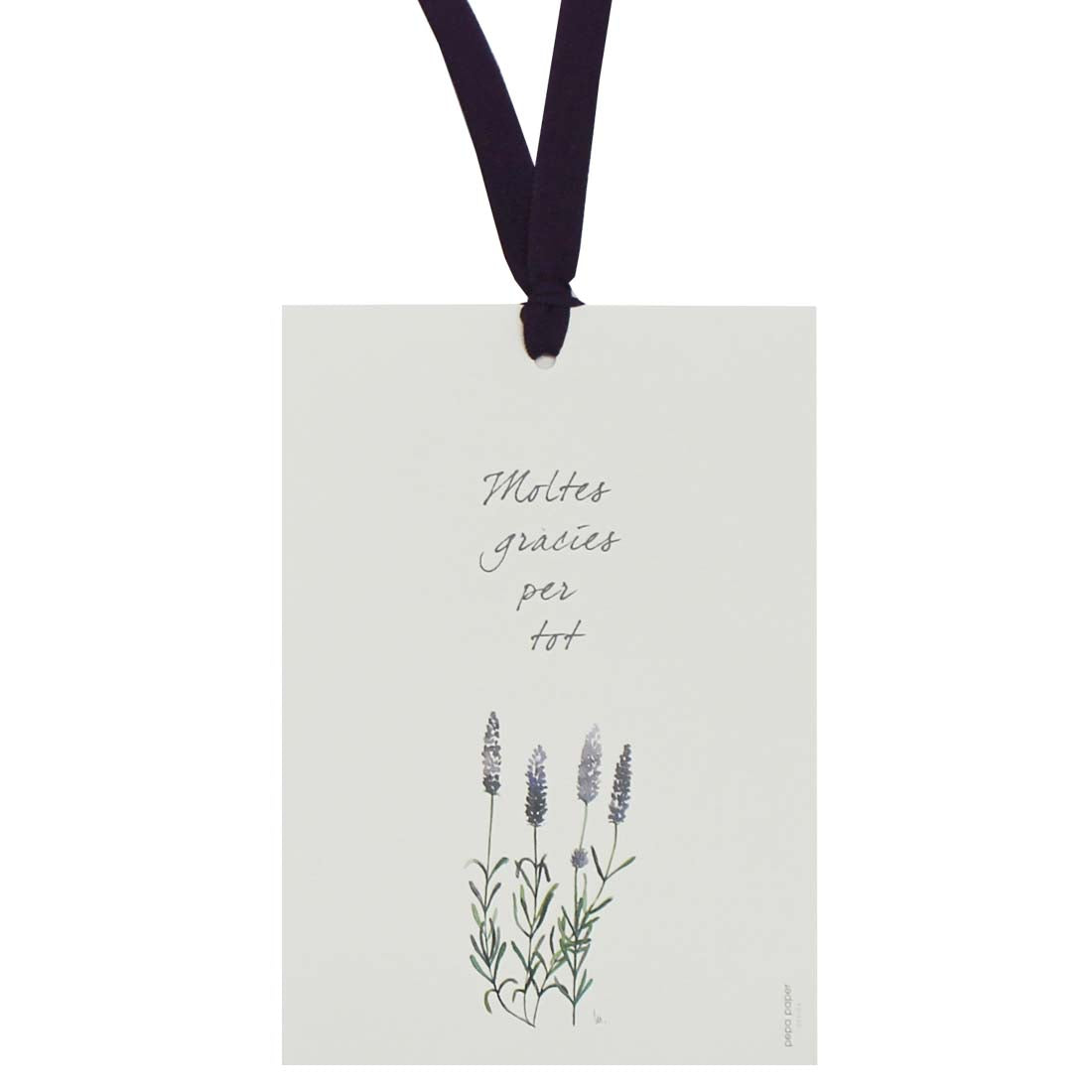 Tag A5 Lavender Aquarel·la "Moltes Gràcies per tot"