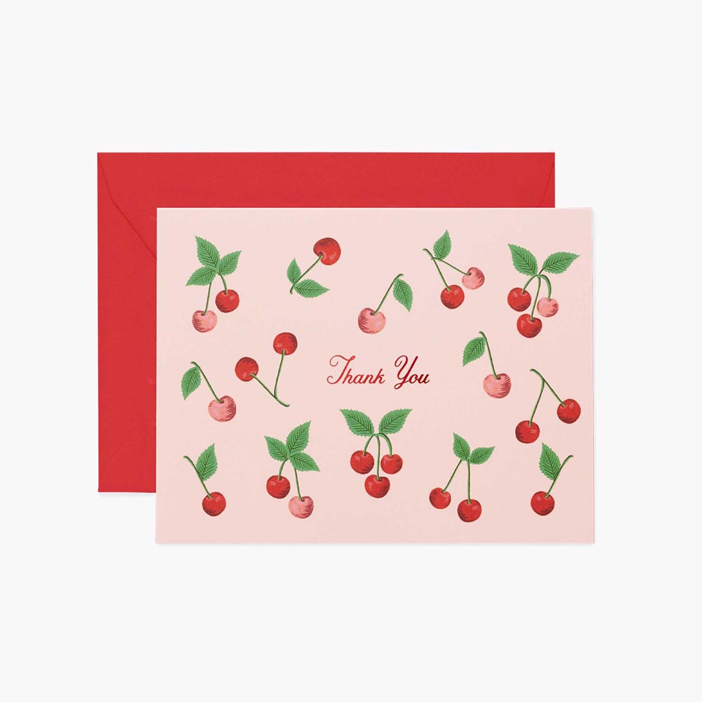 Targeta Postal Agraïment Cherries - Rifle Paper Co