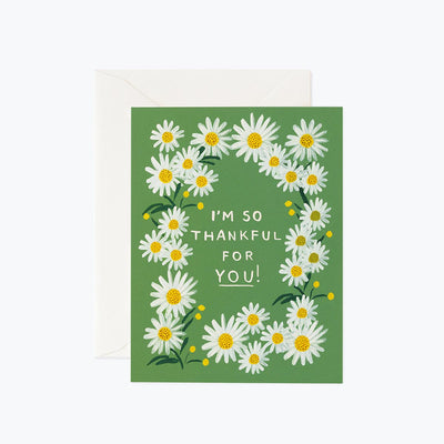Tarjeta Postal Agradecimiento Daisies Thankful - Rifle Paper