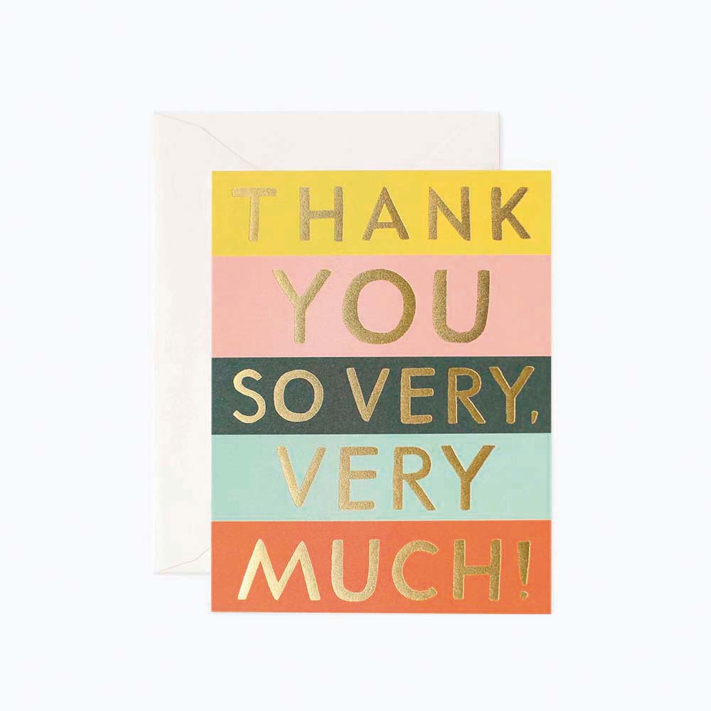 Targeta Postal Agraïment Color Block Thank You - Rifle Paper