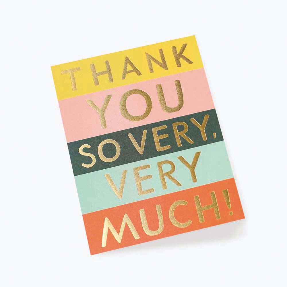 Targeta Postal Agraïment Color Block Thank You - Rifle Paper