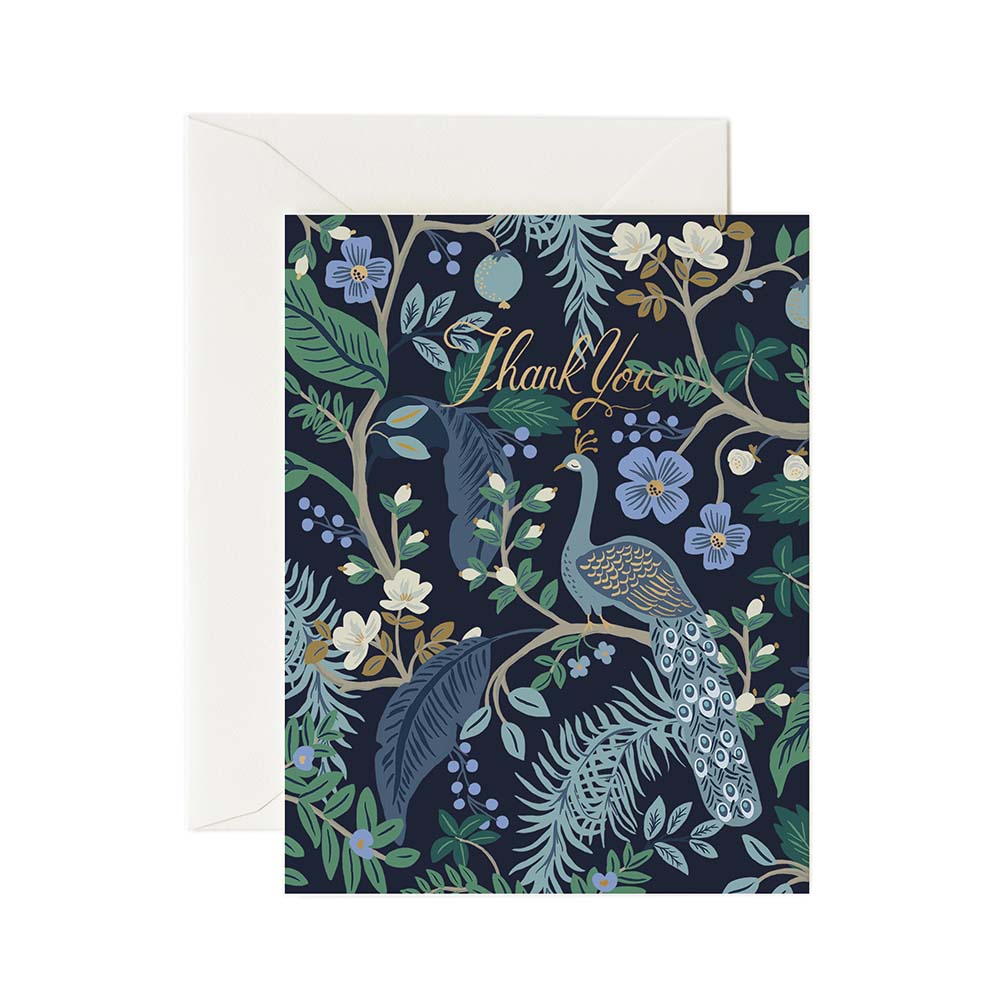 Peacock Thank You Postcard - Rifle Paper