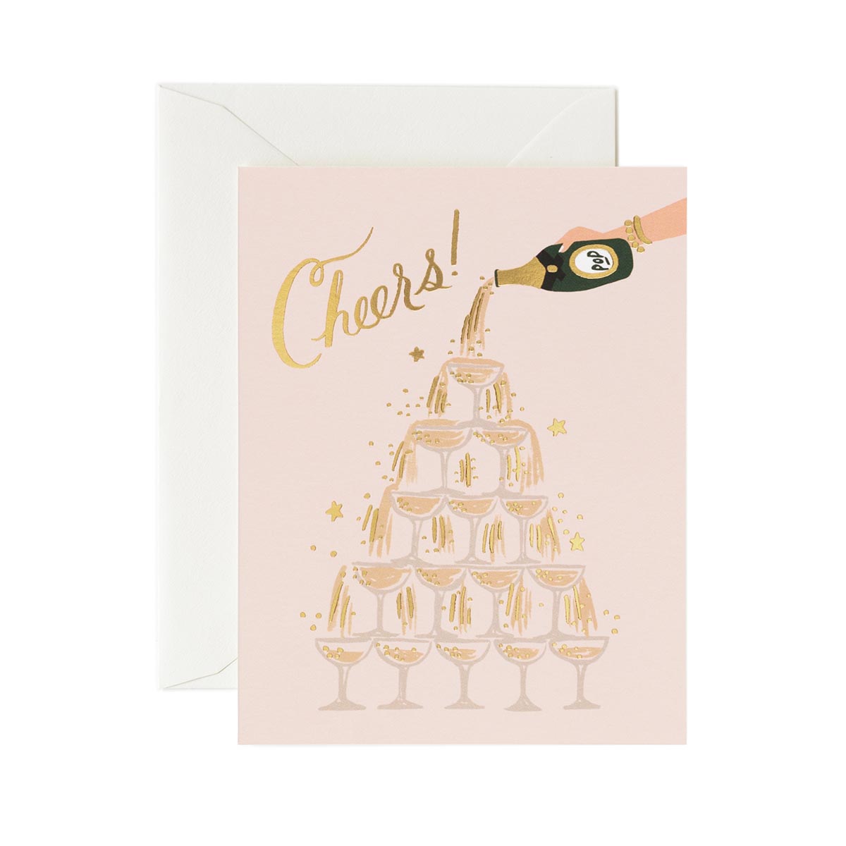 Wedding/Anniversary Congratulations Postcard - Champagne Tower - Rifle Paper
