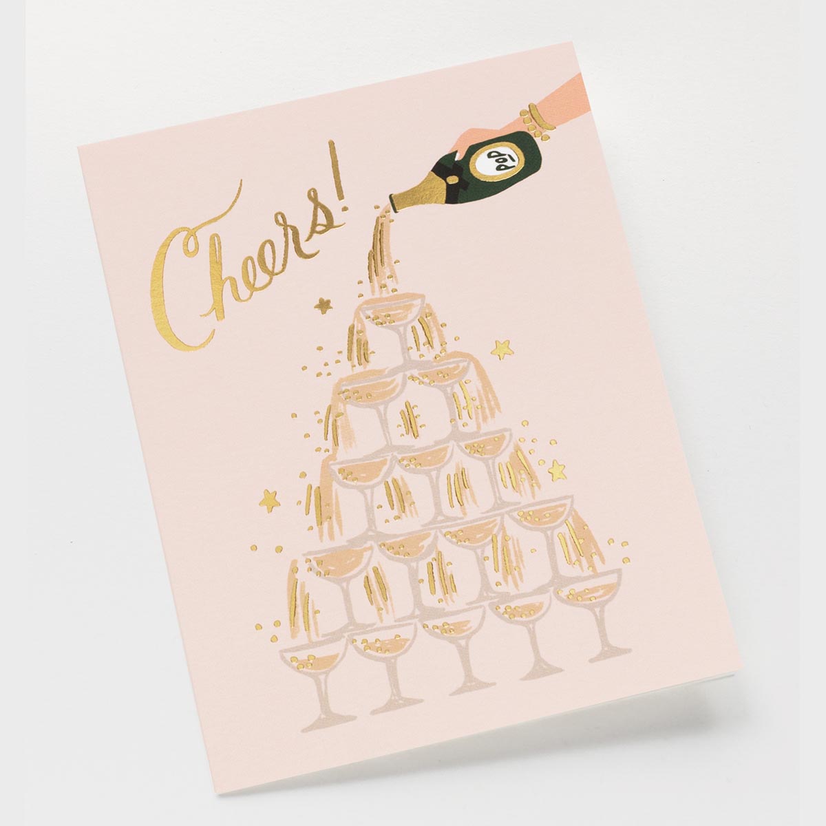 Tarjeta Postal Felicitación Boda/ Aniversario - Champagne Tower - Rifle Paper