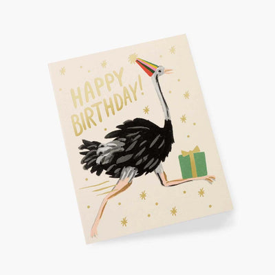 Targeta postal felicitació aniversari Avestruz - Rifle Paper