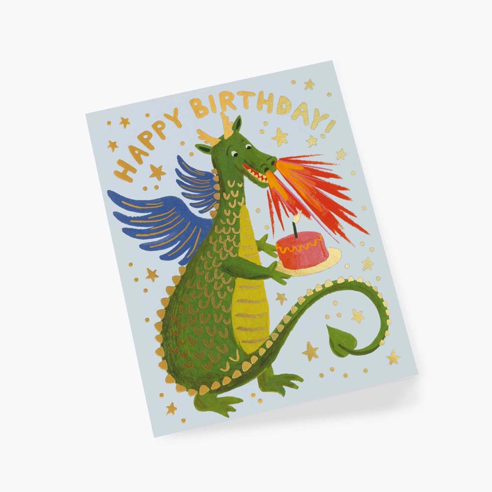 Tarjeta postal felicitación cumpleaños Dragón - Rifle Paper