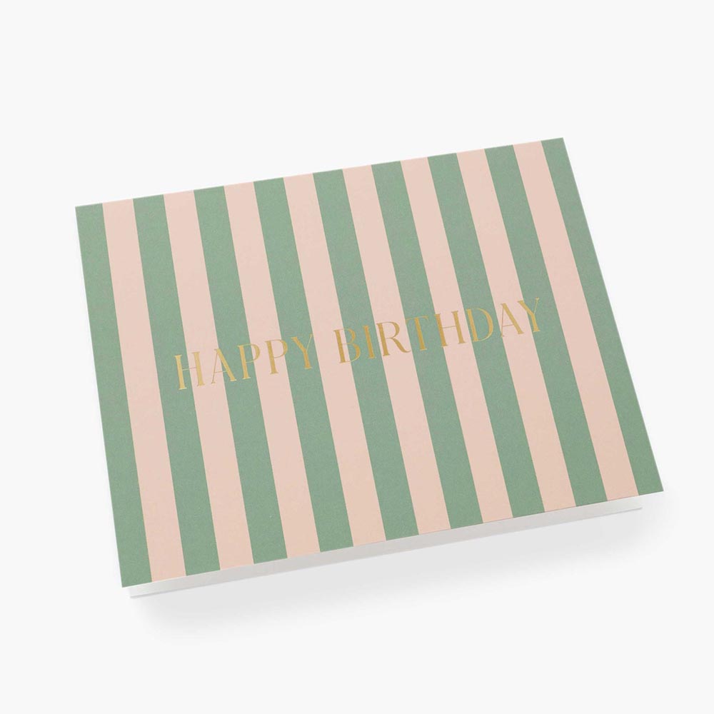 Tarjeta postal cumpleaños Cabana Stripe - Rifle Paper Co