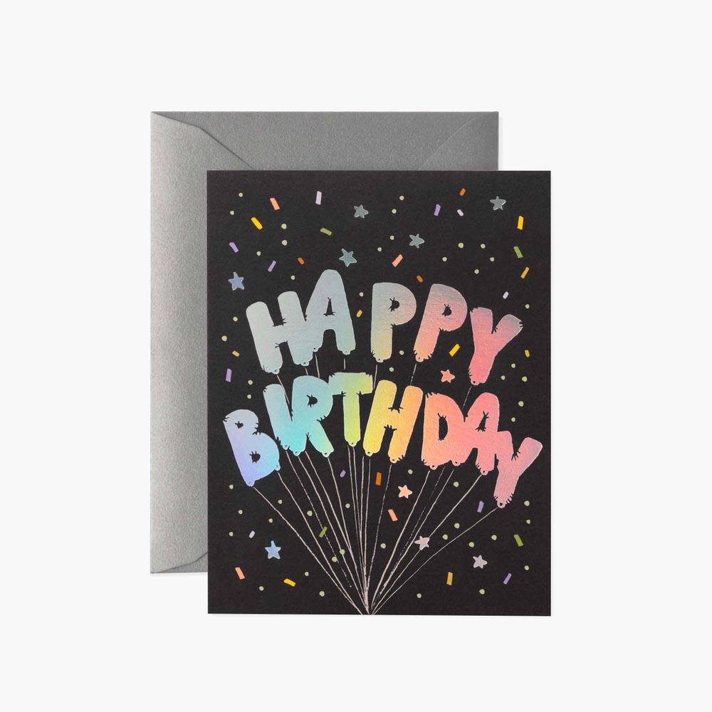 Tarjeta postal cumpleaños Mylar Balloons - Rifle Paper Co