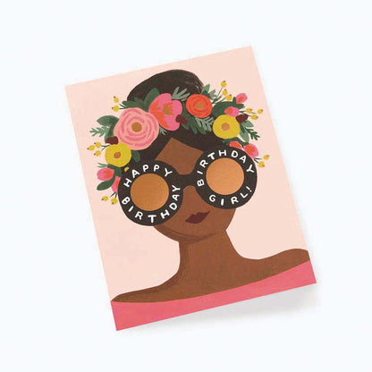 Tarjeta felicitación cumpleaños Flower Crown Birthday Girl - Rifle Paper