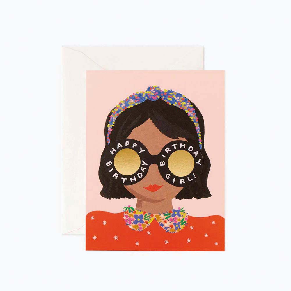 Tarjeta felicitación cumpleaños Headband Birthday Girl - Rifle Paper