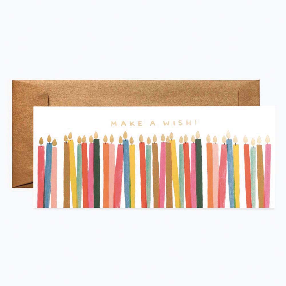 Tarjeta Postal Cumpleaños Velas Make a Wish Candles - Rifle Paper