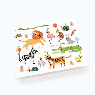 Tarjeta felicitación cumpleaños infantil Party Animals - Rifle Paper