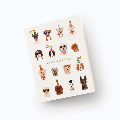 Tarjeta felicitación cumpleaños perros Party Pups Birthday - Rifle Paper
