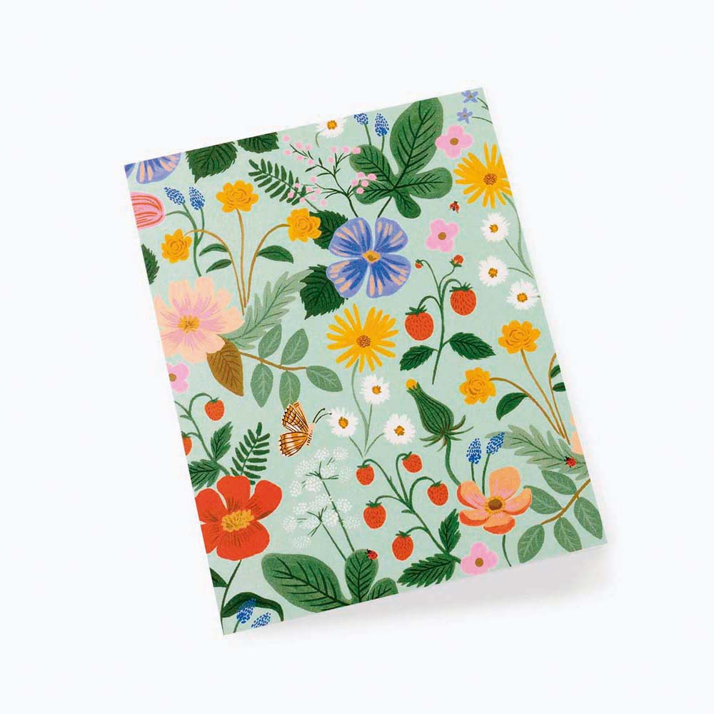 Tarjeta Postal Flores Strawberry Fields Mint - Rifle Paper