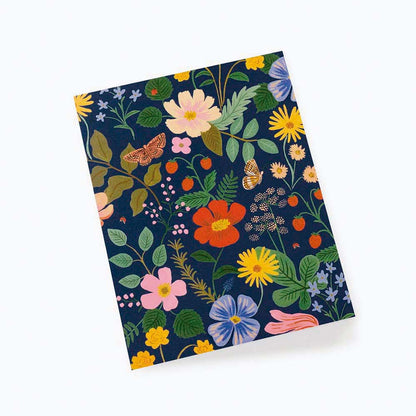 Tarjeta Postal Flores Strawberry Fields Navy