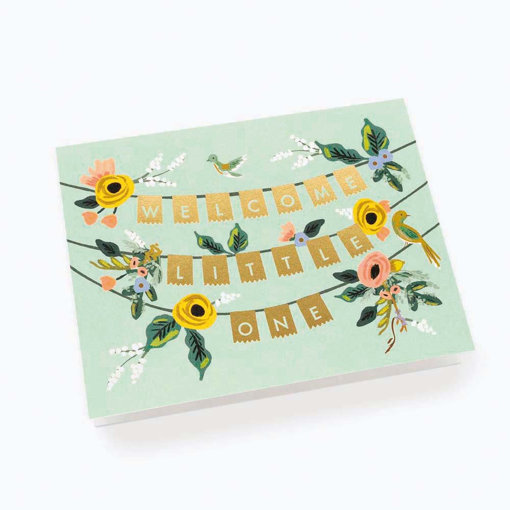Tarjeta Postal nacimiento Welcome Garland - Rifle Paper
