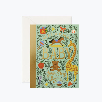 Storybook Baby Birth Postcard - Rifle Paper