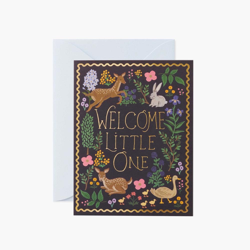Tarjeta Postal Nacimiento Woodland Welcome - Rifle Paper Co