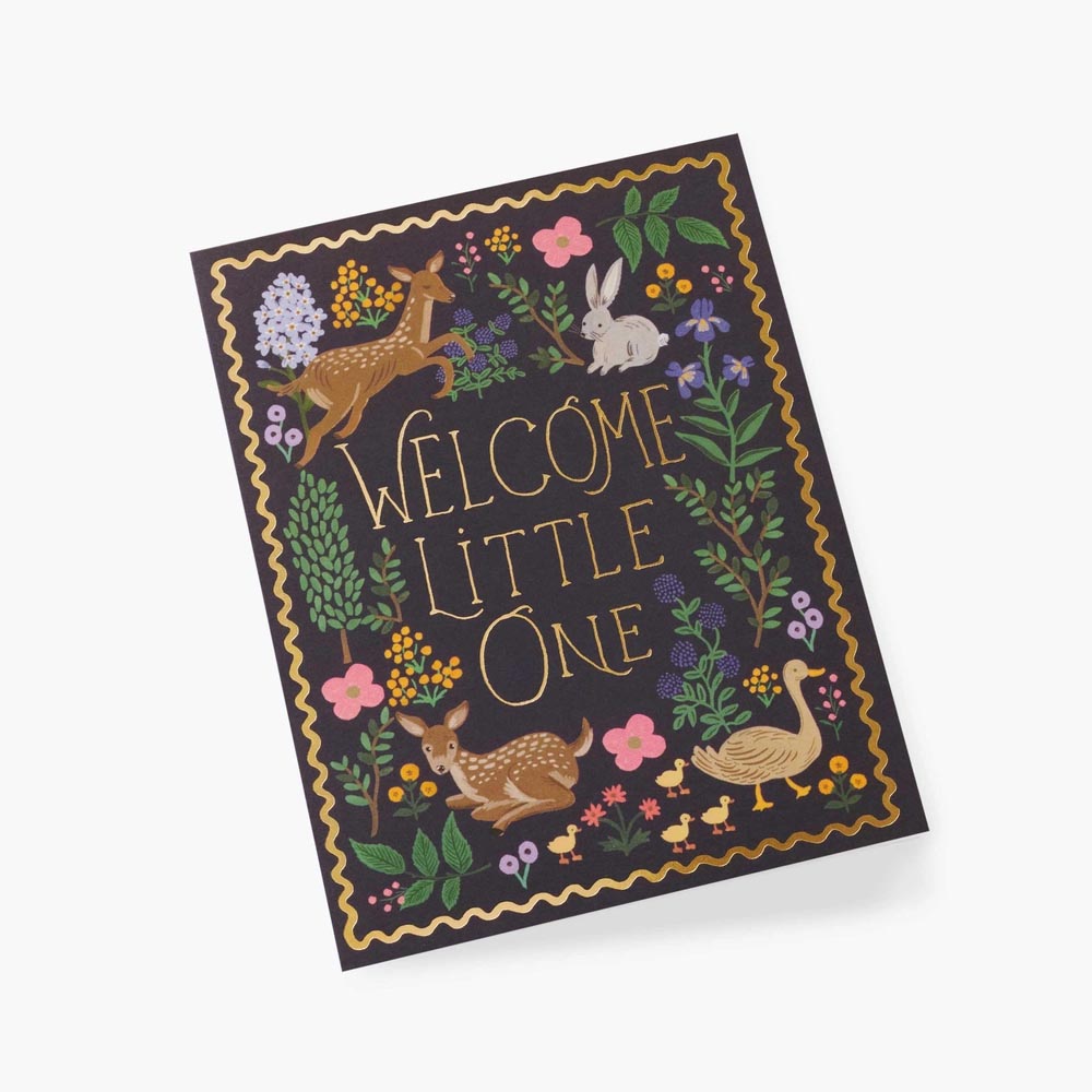 Tarjeta Postal Nacimiento Woodland Welcome - Rifle Paper Co