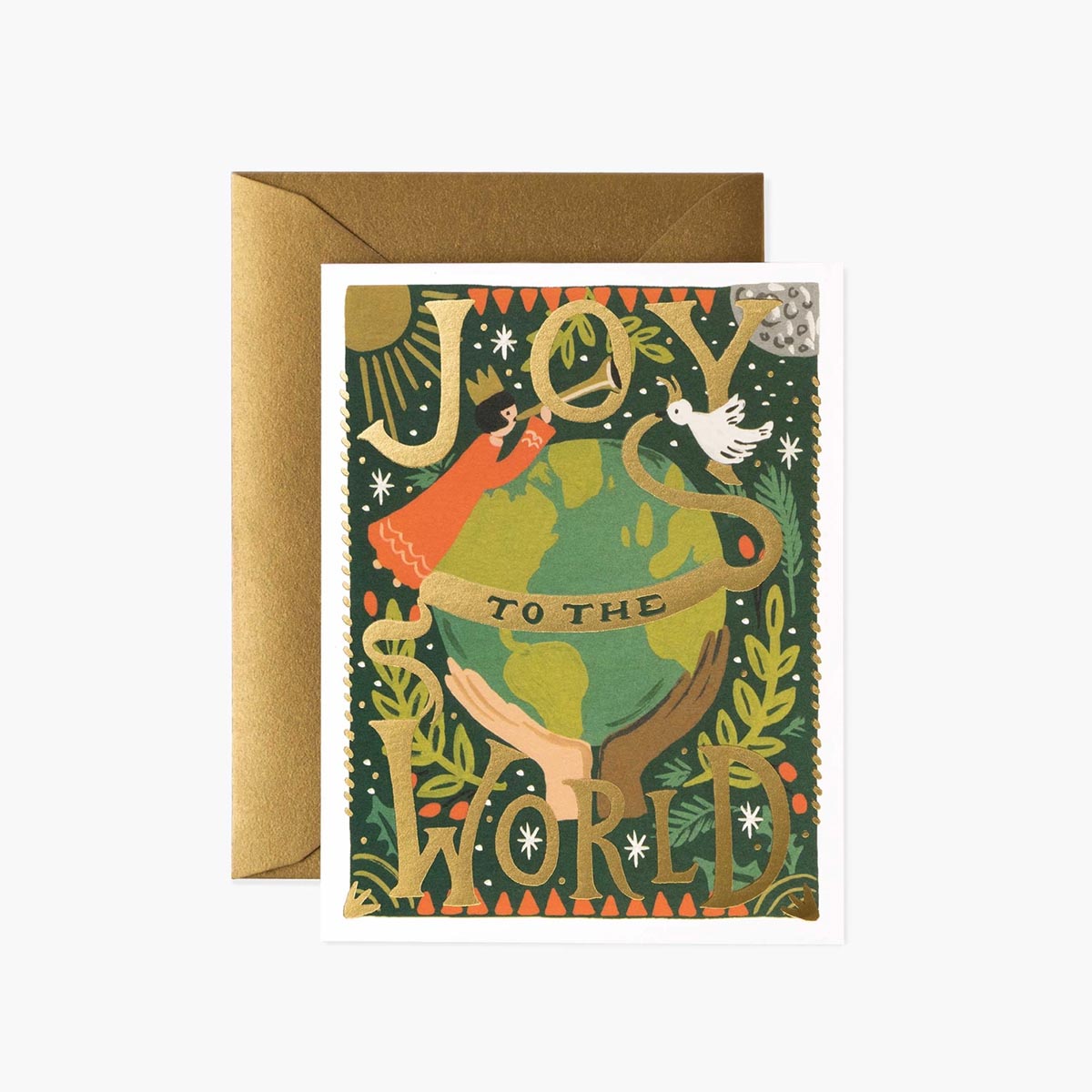 Postal Navidad Joy to the World - Rifle Paper