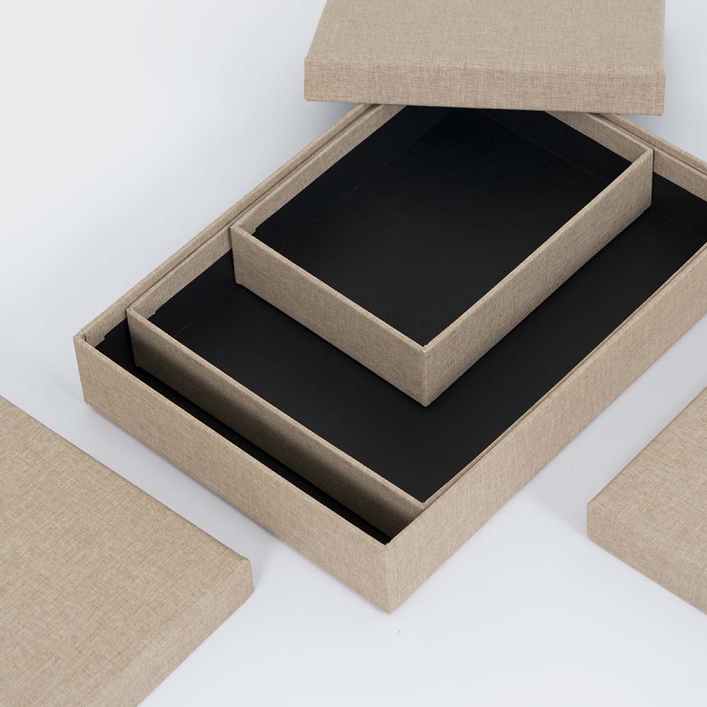 Complejo Noveno giratorio cajas rectangulares - Caja A4 Tela