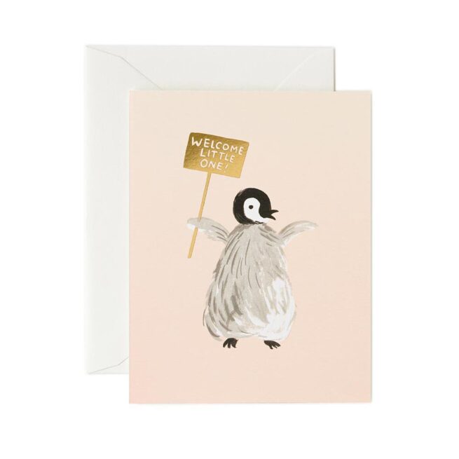 tarjeta-postal-nacimiento-bebe-welcome-penguin-rifle-paper-pepa-paper-gck014-01