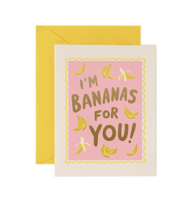 Tarjeta Postal amor Bananas For You - Rifle Paper